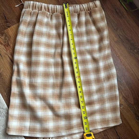 Time and Tru Plaid Fringe Midi Skirt - Tan and Cream - Picture 12 of 13